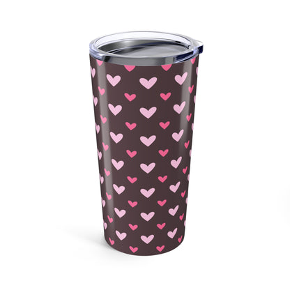 Valentine's Day Heart Tumbler, Personalized Travel Mug, Cute Coffee Cup, Love Gift for Him or Her, Sweetheart Drinkware