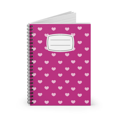Cute Heart Pattern Spiral Notebook - Ideal for School, Journaling, Gifts, Valentine's Day, Student Supplies
