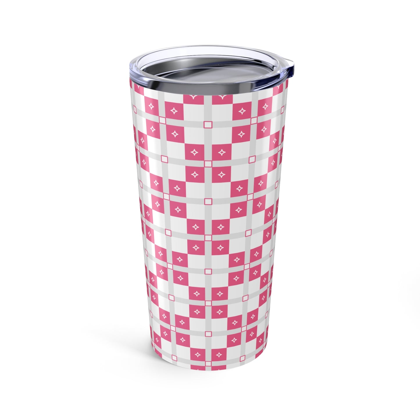 Chic Pink Patterned Tumbler 20oz | Stylish Travel Mug, Coffee Cup, Gift for Her, Birthday, Wedding, Home Office