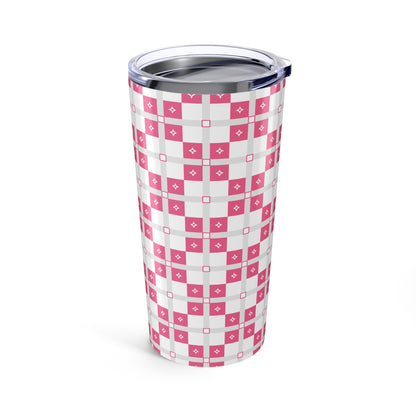 Chic Pink Patterned Tumbler 20oz | Stylish Travel Mug, Coffee Cup, Gift for Her, Birthday, Wedding, Home Office