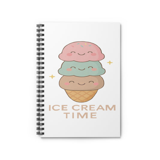 Cute Ice Cream Themed Spiral Notebook - Perfect for Sweet Moments
