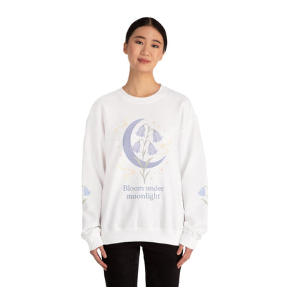 Bluebell flowers- Bloom Under Moonlight Sweatshirt -Heavy Blend Crewneck