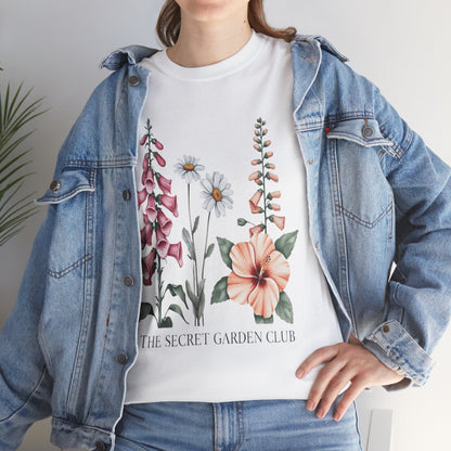 Floral Graphic Tee, The Secret Garden Club Shirt, Nature Lover Gift, Unisex Casual Top, Vintage Style T-Shirt