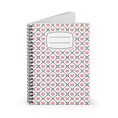 Heart-Patterned Spiral Notebook for Sweet Notes, Journaling, Back to School, Gift for Her, Cute Stationery