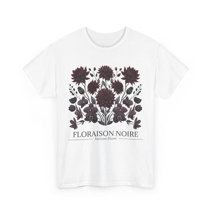 Floral Artwork Unisex Heavy Cotton Tee, Stylish T-Shirt for Garden Lovers, Casual Wear, Gift for Nature Enthusiasts, Floral Print Fashion