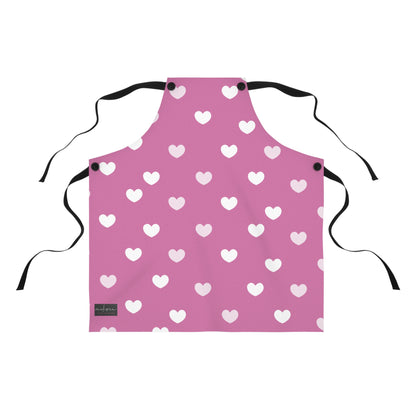 Heart Pattern Yellow Apron | Cute Baking Gift for Home Cooks | Perfect for Mother's Day & Birthdays
