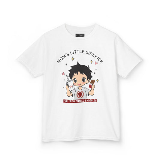 Kids T-Shirt - "Mom's Little Sidekick" Cartoon Tee