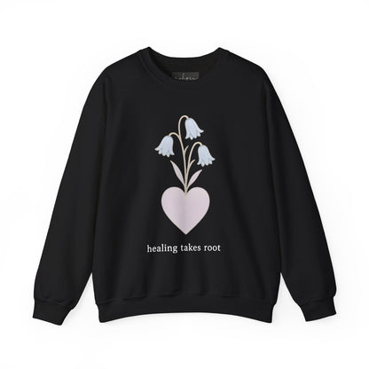 Bluebell flower- Healing Takes Root Sweatshirt - Heavy Blend™ Crewneck for Comfort and Wellness