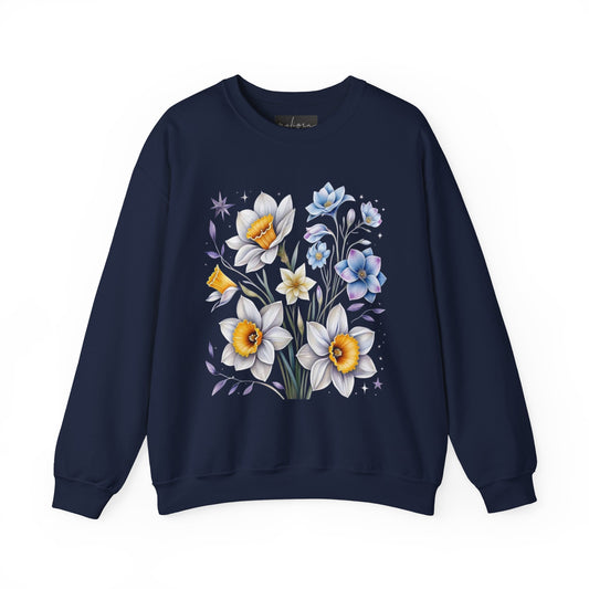 Floral Crewneck Sweatshirt | Cozy Gift for Garden Lovers, Spring Fashion, Casual Wear, Lounging at Home, Eco-Friendly Apparel