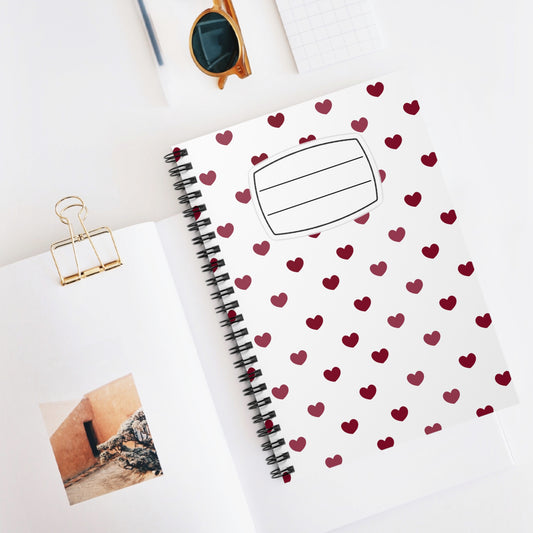 Heart Pattern Spiral Notebook - Perfect for Students, Journaling, Valentine's Day, Gifts, Stationery