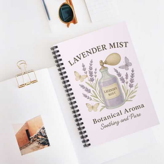 Lavender Mist Spiral Notebook - Botanical Aroma, Floral Journal, Gift for Writers, Soothing Stationery, Nature Lovers, Lavender Decor
