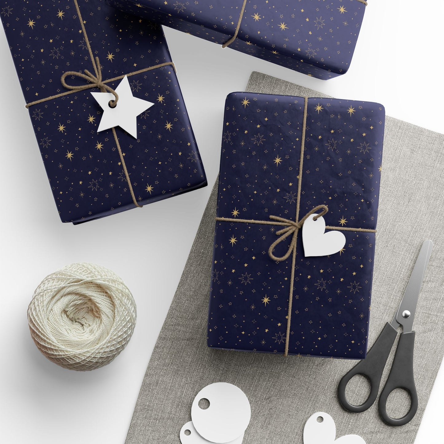 Elegant Starry Night Wrapping Paper, Gift Wrap for Holidays, Birthdays, Christmas, Eco-Friendly Gift Wrap, Festive Paper Rolls