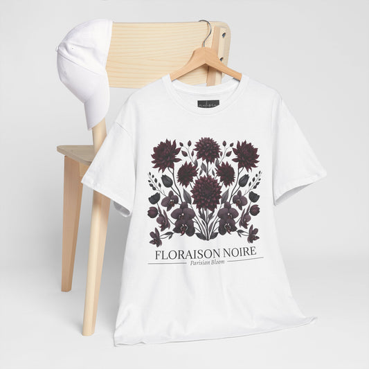 Floral Artwork Unisex Heavy Cotton Tee, Stylish T-Shirt for Garden Lovers, Casual Wear, Gift for Nature Enthusiasts, Floral Print Fashion