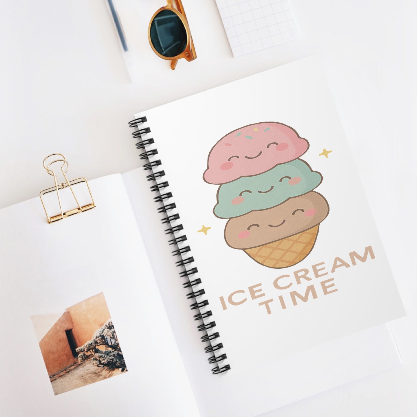 Cute Ice Cream Themed Spiral Notebook - Perfect for Sweet Moments