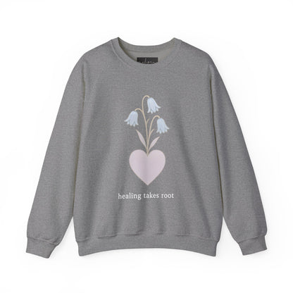 Bluebell flower- Healing Takes Root Sweatshirt - Heavy Blend™ Crewneck for Comfort and Wellness