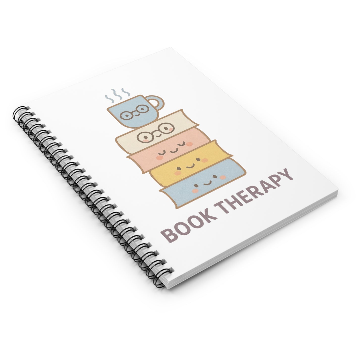 Book Therapy Spiral Notebook | Cute Journal for Book Lovers, Gift for Students, Reading Notes, Writing Ideas, Planner, School Supplies