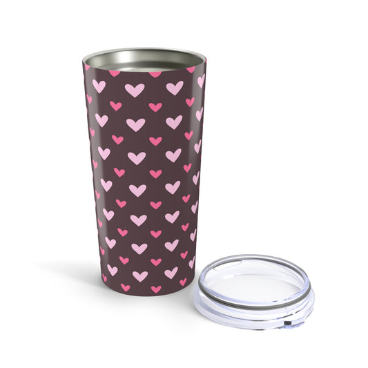 Valentine's Day Heart Tumbler, Personalized Travel Mug, Cute Coffee Cup, Love Gift for Him or Her, Sweetheart Drinkware