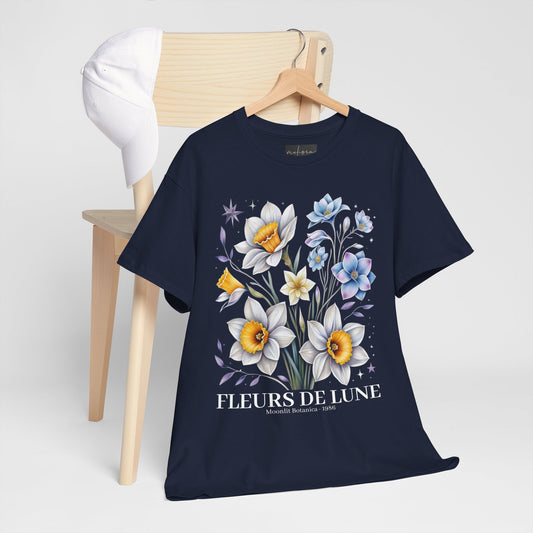 Floral Graphic Tee - Fleurs de Lune, Unisex T-Shirt, Casual Wear, Gift for Garden Lovers, Spring Fashion, Nature Inspired Apparel