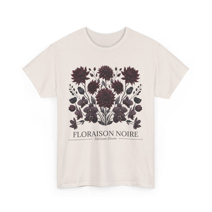 Floral Artwork Unisex Heavy Cotton Tee, Stylish T-Shirt for Garden Lovers, Casual Wear, Gift for Nature Enthusiasts, Floral Print Fashion