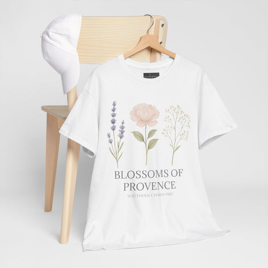 Floral Graphic Tee, Blossoms of Provence Shirt, Gifts for Nature Lovers, Summer Fashion, Vintage Floral Tee