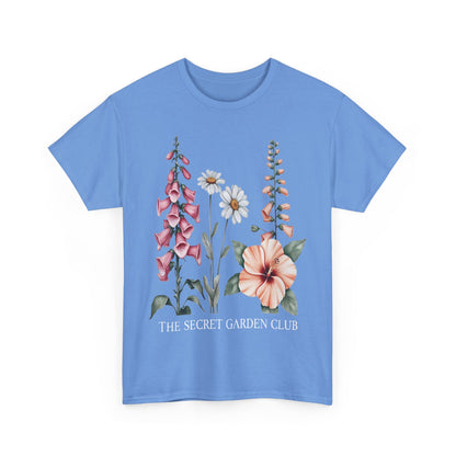 Floral Graphic Tee, The Secret Garden Club Shirt, Nature Lover Gift, Unisex Casual Top, Vintage Style T-Shirt