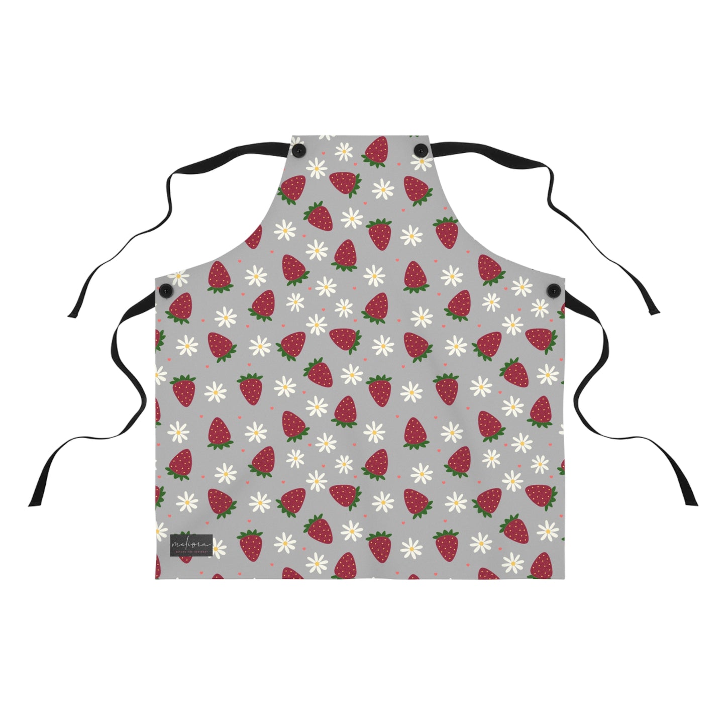 Cute Strawberry Print Kitchen Apron for Baking and Cooking