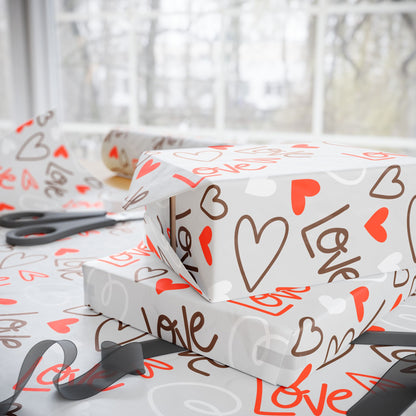 Heartfelt Gift Wrapping Paper, Romantic Gift Wrap, Love Themed Wrapping Paper, Valentine's Day, Wedding, Party Supplies