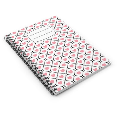 Heart-Patterned Spiral Notebook for Sweet Notes, Journaling, Back to School, Gift for Her, Cute Stationery