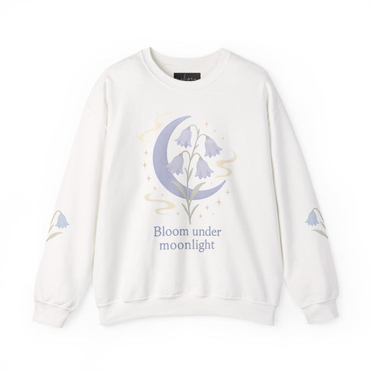 Bluebell flowers- Bloom Under Moonlight Sweatshirt -Heavy Blend Crewneck