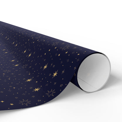 Elegant Starry Night Wrapping Paper, Gift Wrap for Holidays, Birthdays, Christmas, Eco-Friendly Gift Wrap, Festive Paper Rolls