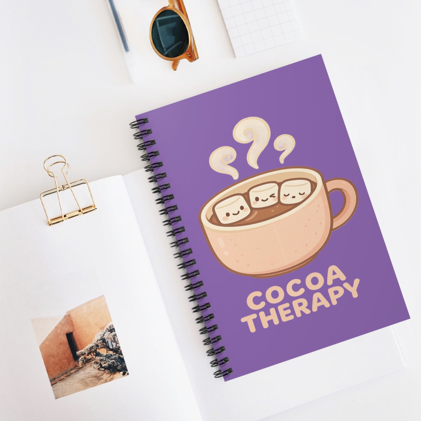 Cocoa Therapy Spiral Notebook - Perfect for Hot Cocoa Lovers, Cute Journal Gift, Cozy Writing, School Supplies, Relaxation Note-taking