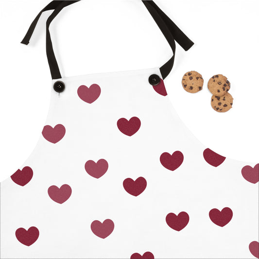 Heart Pattern Yellow Apron | Cute Baking Gift for Home Cooks | Perfect for Mother's Day & Birthdays