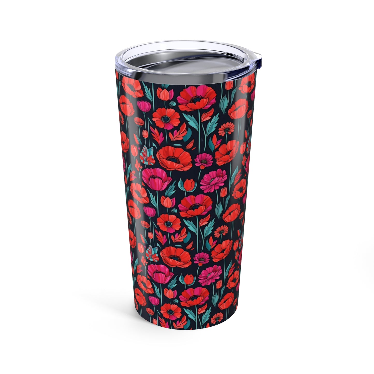 Vibrant Floral Tumbler, 20oz Travel Mug, Garden Lover Gift, Floral Drinkware, Eco-Friendly Coffee Cup, Summer Picnic Accessory