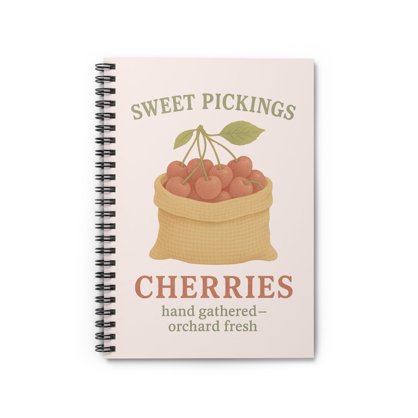 Charming Cherries Spiral Notebook - Fresh Harvest Design