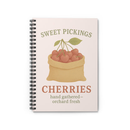 Charming Cherries Spiral Notebook - Fresh Harvest Design