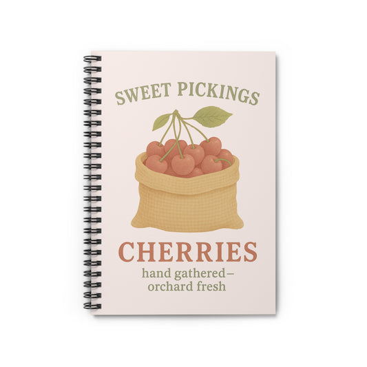 Charming Cherries Spiral Notebook - Fresh Harvest Design
