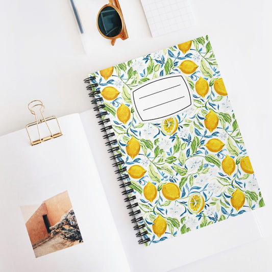 Lemon Blossom Spiral Notebook - Ruled Line, Journal, Stationery, Gift for Writers, School Supplies, Floral Notebook