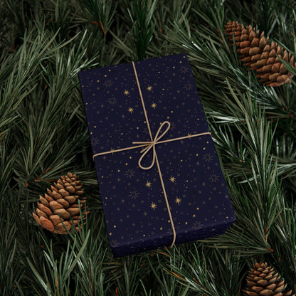 Elegant Starry Night Wrapping Paper, Gift Wrap for Holidays, Birthdays, Christmas, Eco-Friendly Gift Wrap, Festive Paper Rolls