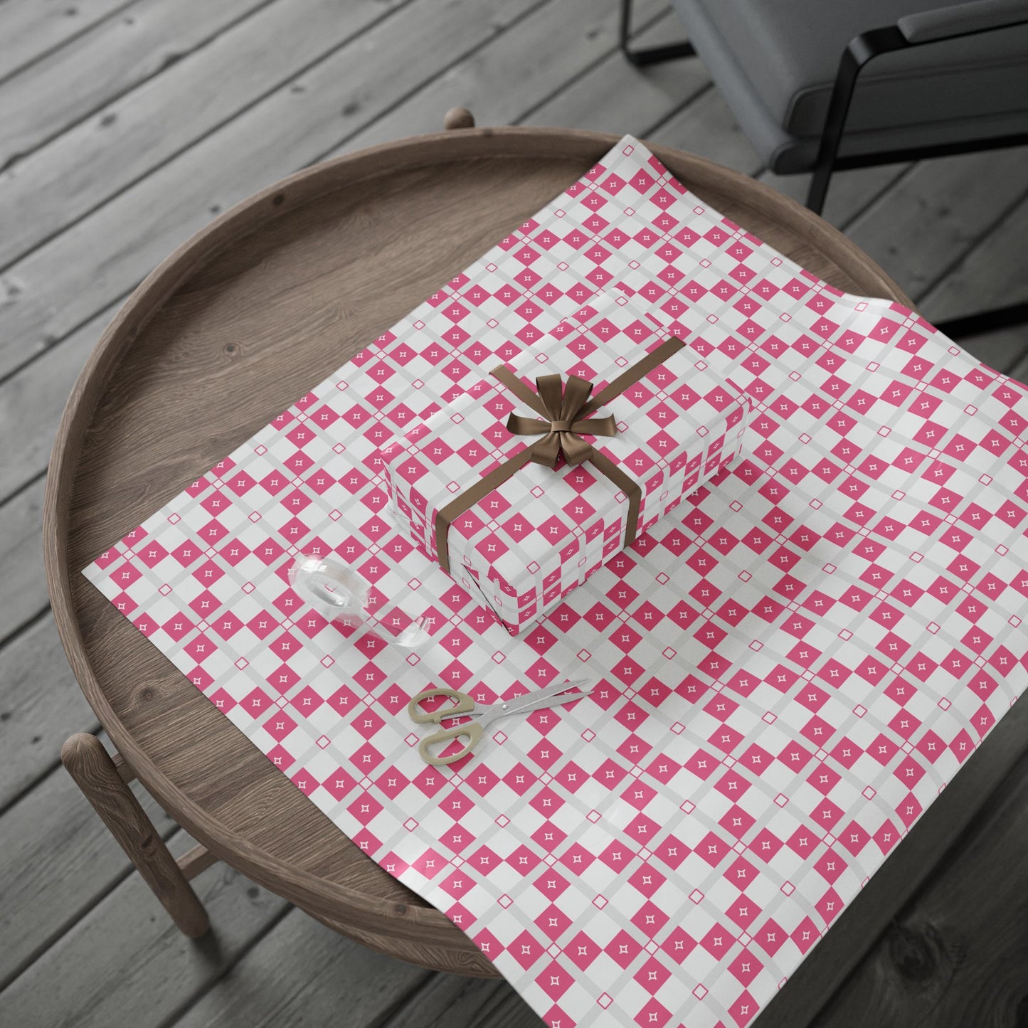 Chic Pink Patterned Wrapping Paper, Gift Wrapping, Birthday, Holiday, Celebration, Eco-Friendly Wrapping, Decorative Gift Wrap