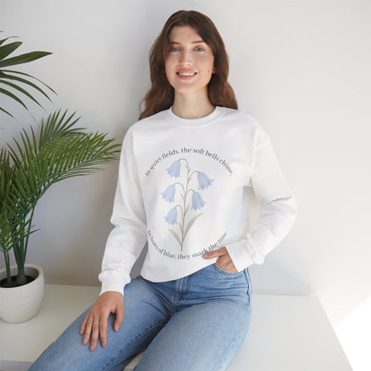 Bluebell Floral Quote Crewneck Sweatshirt - Cozy & Inspirational
