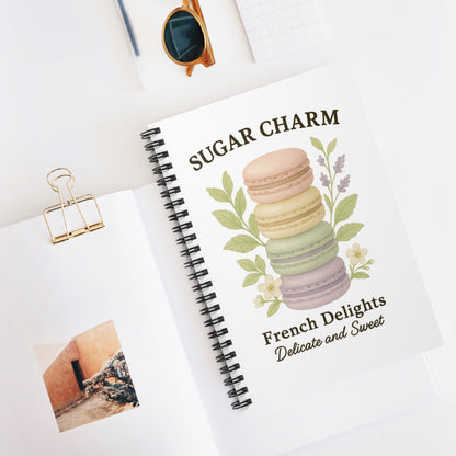 French Macaron Spiral Notebook, Cute Notepad for Baking Lovers, Sweet Gifts for Foodies, Journaling, School Supplies, Kitchen Decor