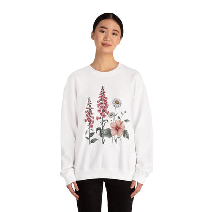 Floral Crewneck Sweatshirt, Cozy Pullover, Unisex Gift, Spring Apparel, Nature Lover's Sweater, Casual Wear for All Occasions