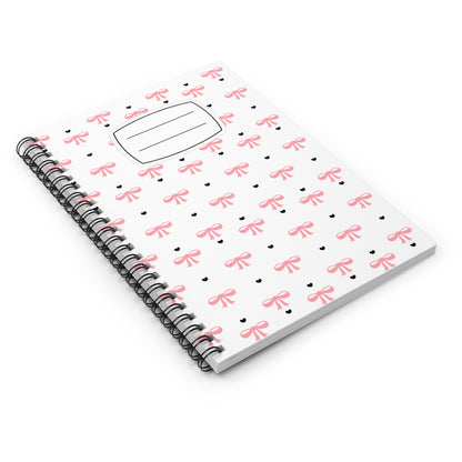 Charming Bow Spiral Notebook - Perfect for journaling, sketching, notes, gifts, back to school