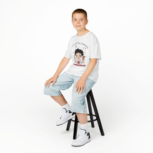 Kids T-Shirt - "Mom's Little Sidekick" Cartoon Tee