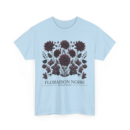 Floral Artwork Unisex Heavy Cotton Tee, Stylish T-Shirt for Garden Lovers, Casual Wear, Gift for Nature Enthusiasts, Floral Print Fashion