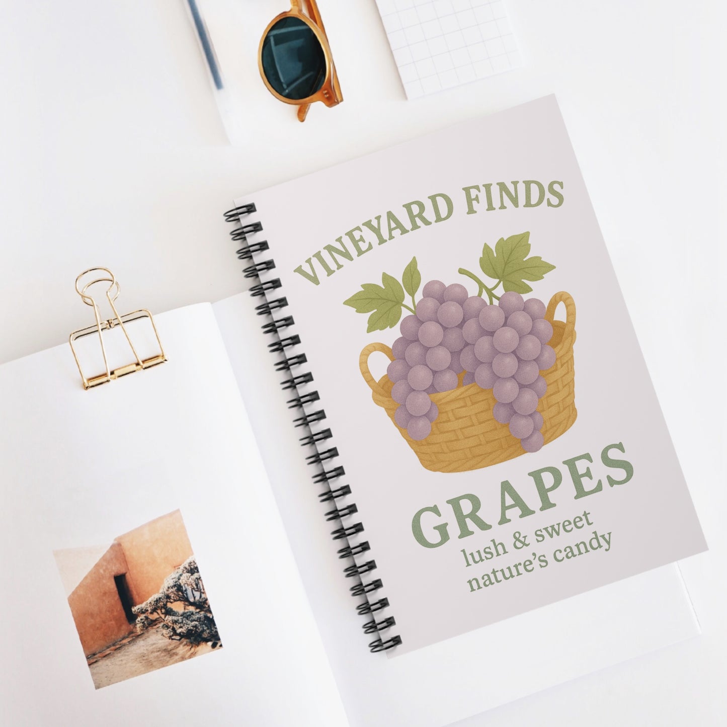 Vineyard Finds Grapes Spiral Notebook - Perfect for Nature Lovers