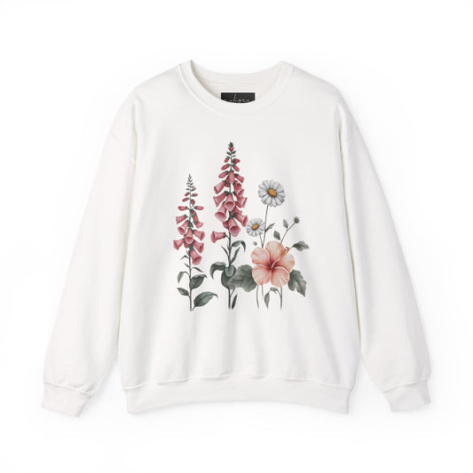 Floral Crewneck Sweatshirt, Cozy Pullover, Unisex Gift, Spring Apparel, Nature Lover's Sweater, Casual Wear for All Occasions