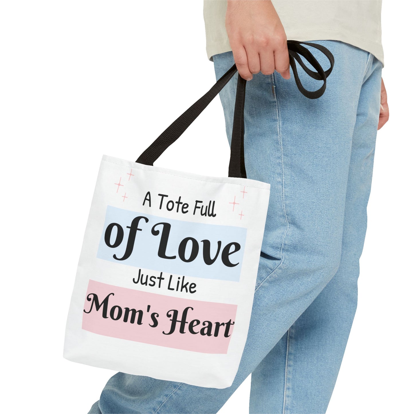 Mom's Heart Tote Bag - A Tote Full of Love with Floral Design