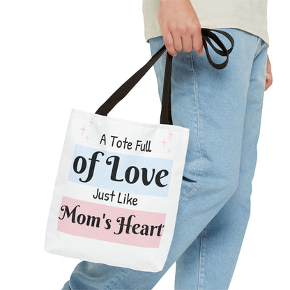Mom's Heart Tote Bag - A Tote Full of Love with Floral Design