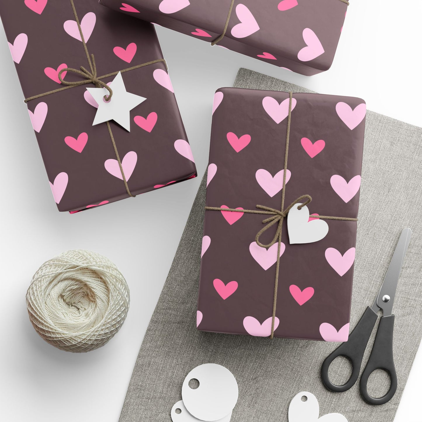 Heart Pattern Wrapping Paper Roll, Valentine's Gift Wrap, Cute Pink Heart Decor, Birthday Party Supplies, Eco-Friendly Wrapping